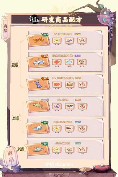 《竹马胭脂铺》研发商品配方攻略