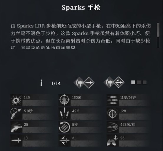 《猎杀：对决》sparks手枪怎么用