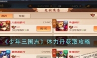 《少年三国志》体力丹获取攻略(“少年三国志”)