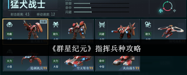 《群星纪元》指挥兵种攻略