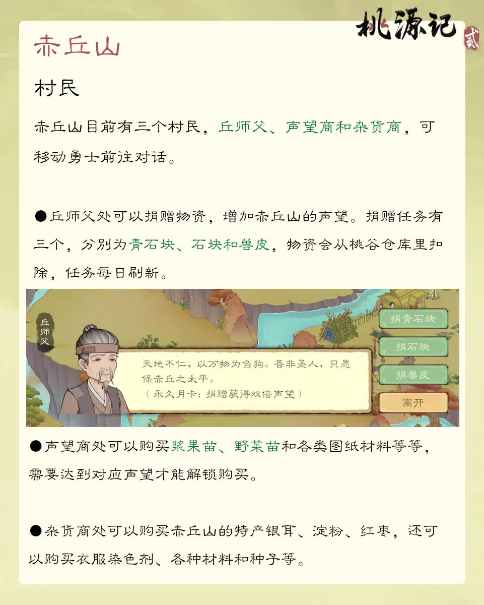 《桃源记2》谷外地图赤丘山玩法介绍