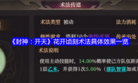 《封神：开天》花开顷刻术法具体效果一览(封神榜歌曲原唱)