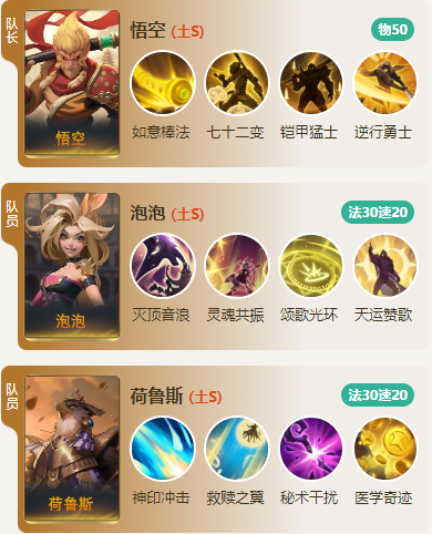 《荒野国度》S2悟空队阵容分享