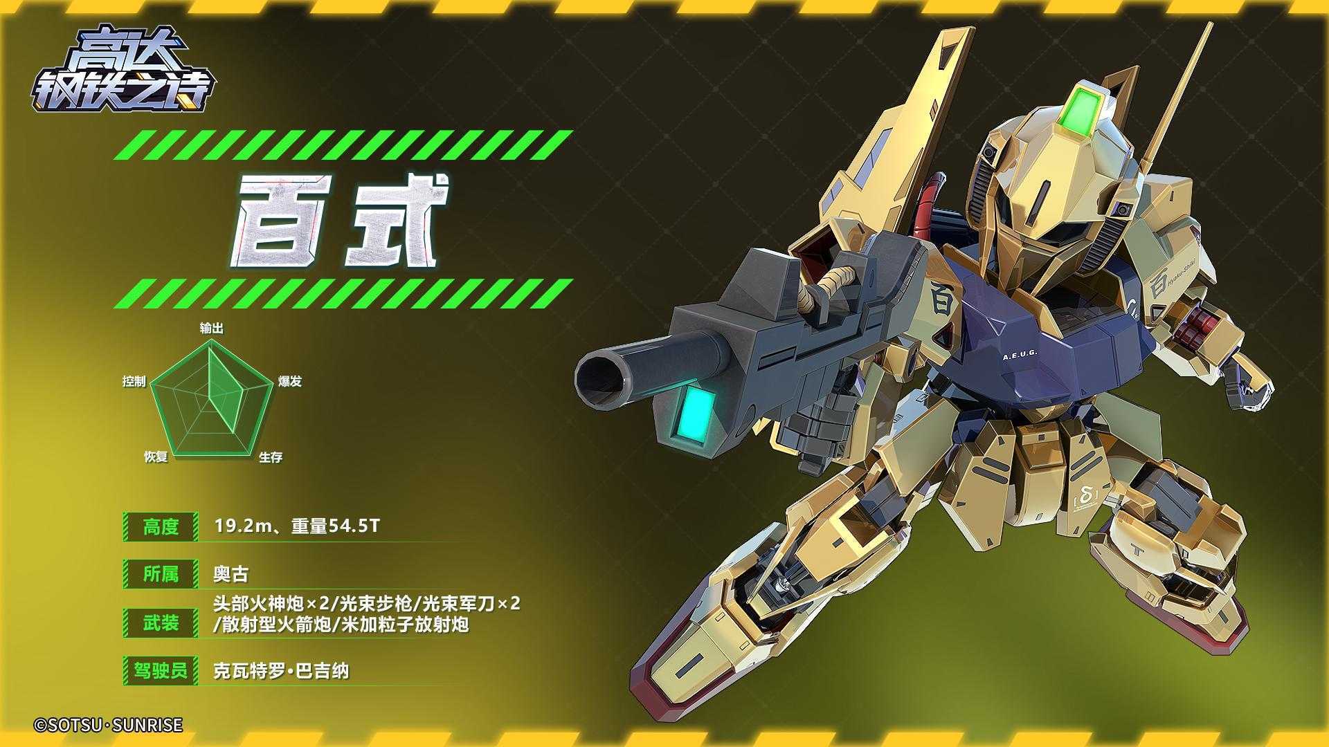 《高达钢铁之诗》机体百式技能阵容搭配攻略