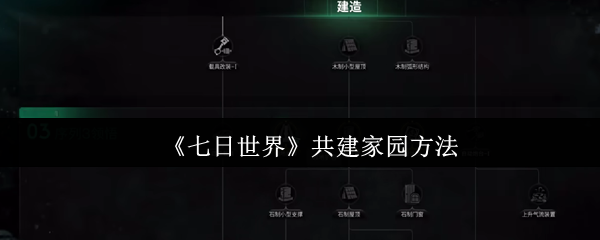 《七日世界》共建家园方法
